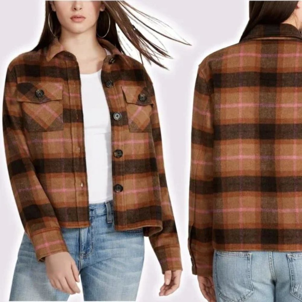 BB DAKOTA Steve Madden Women's Button Down Boxy Shacket XS NWT